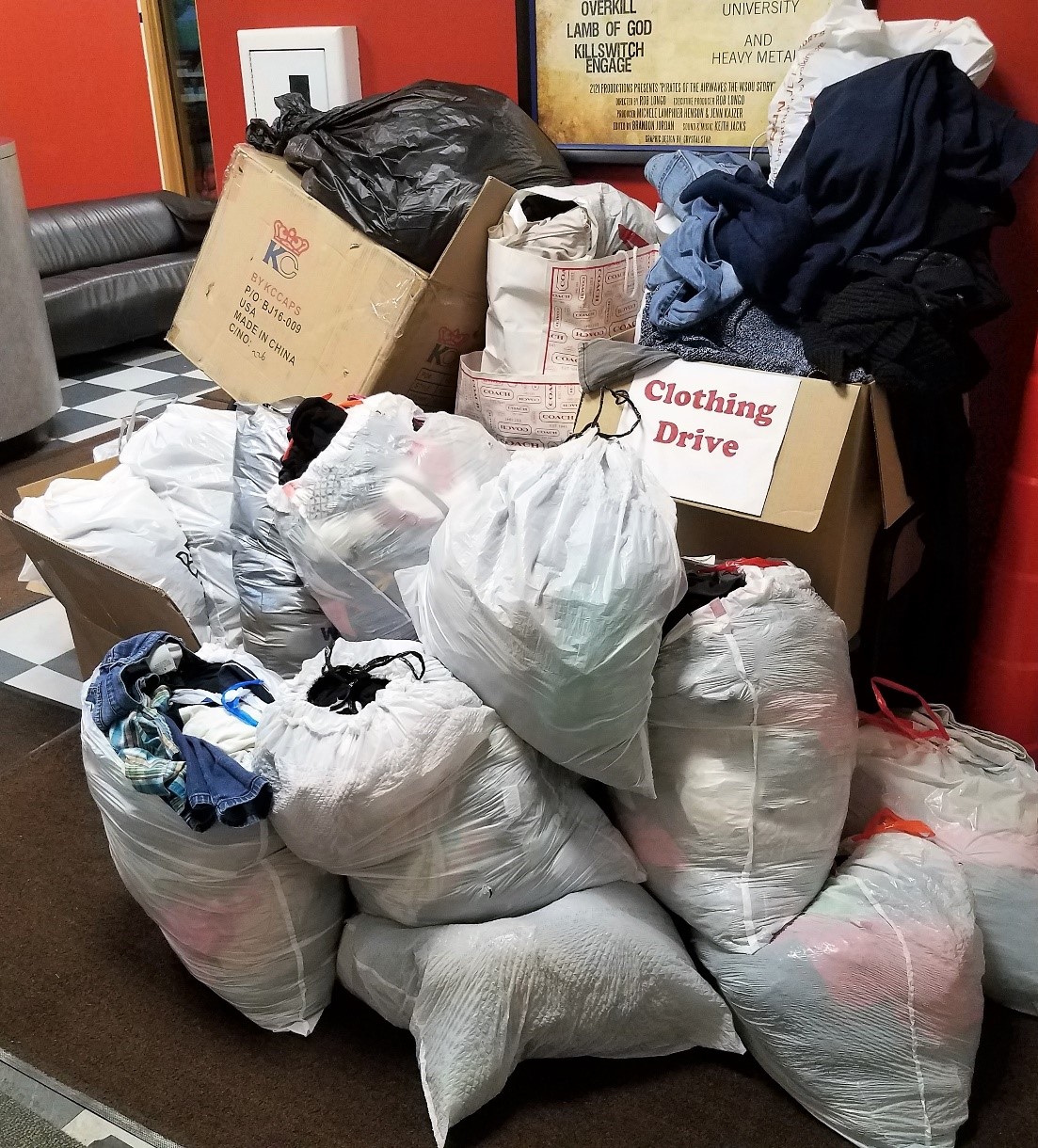 Donated Bags of Clothing