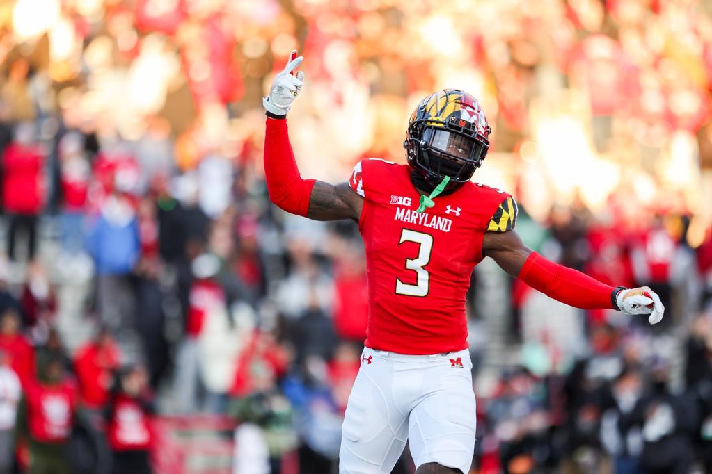 Deonte Banks on the field for Maryland.
