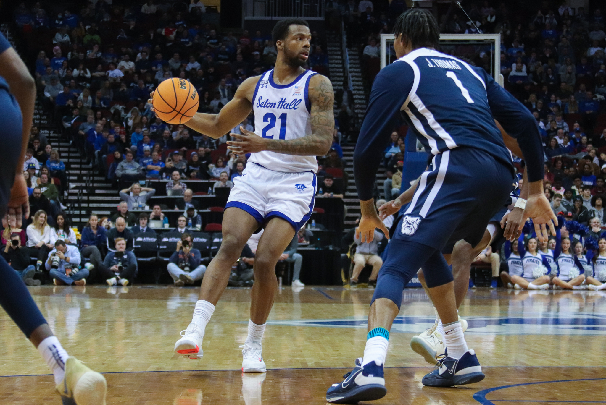 Femi Odukale against Butler at the Prudential Center.