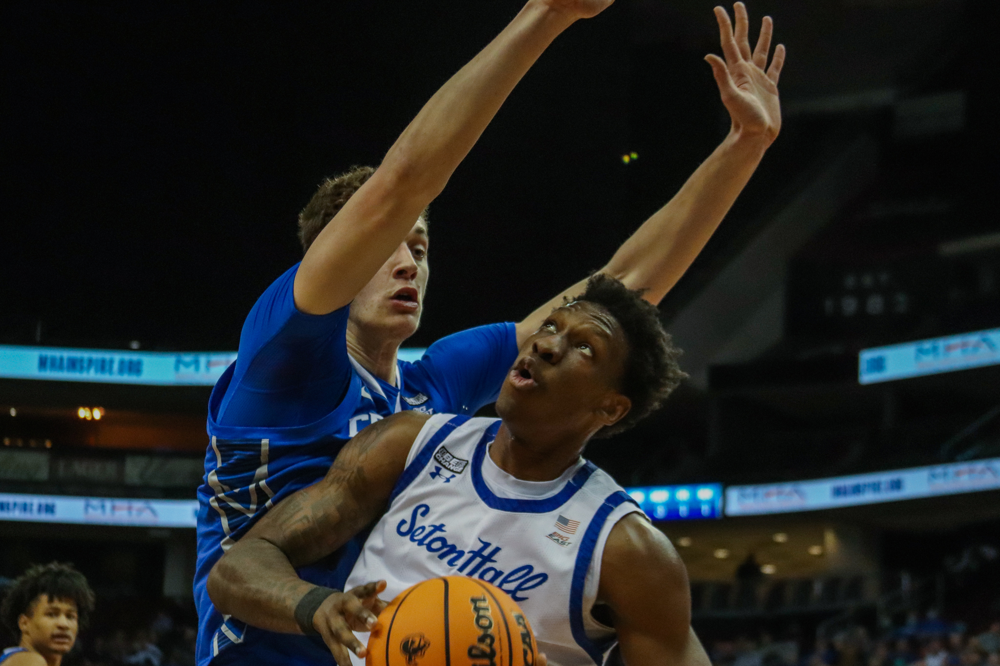 Tyrese Samuel going up for the tough bucket against Creighton.