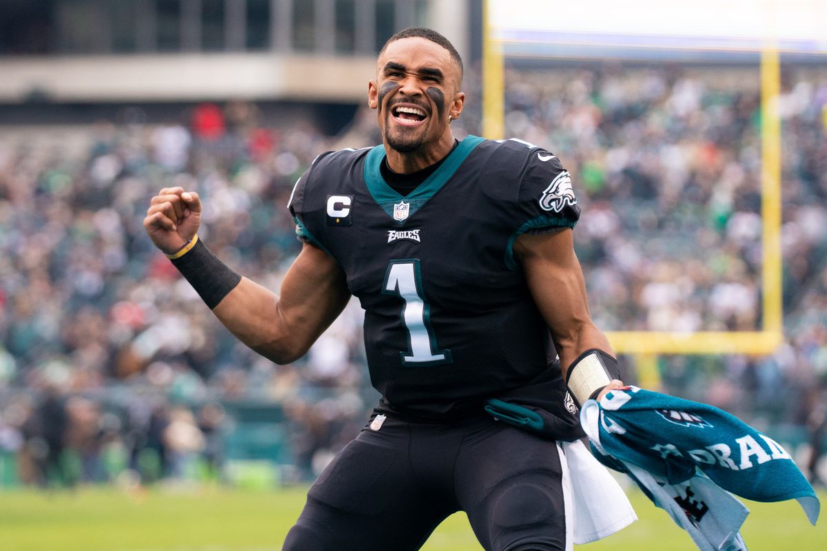 Jalen Hurts before a game in Philadelphia.