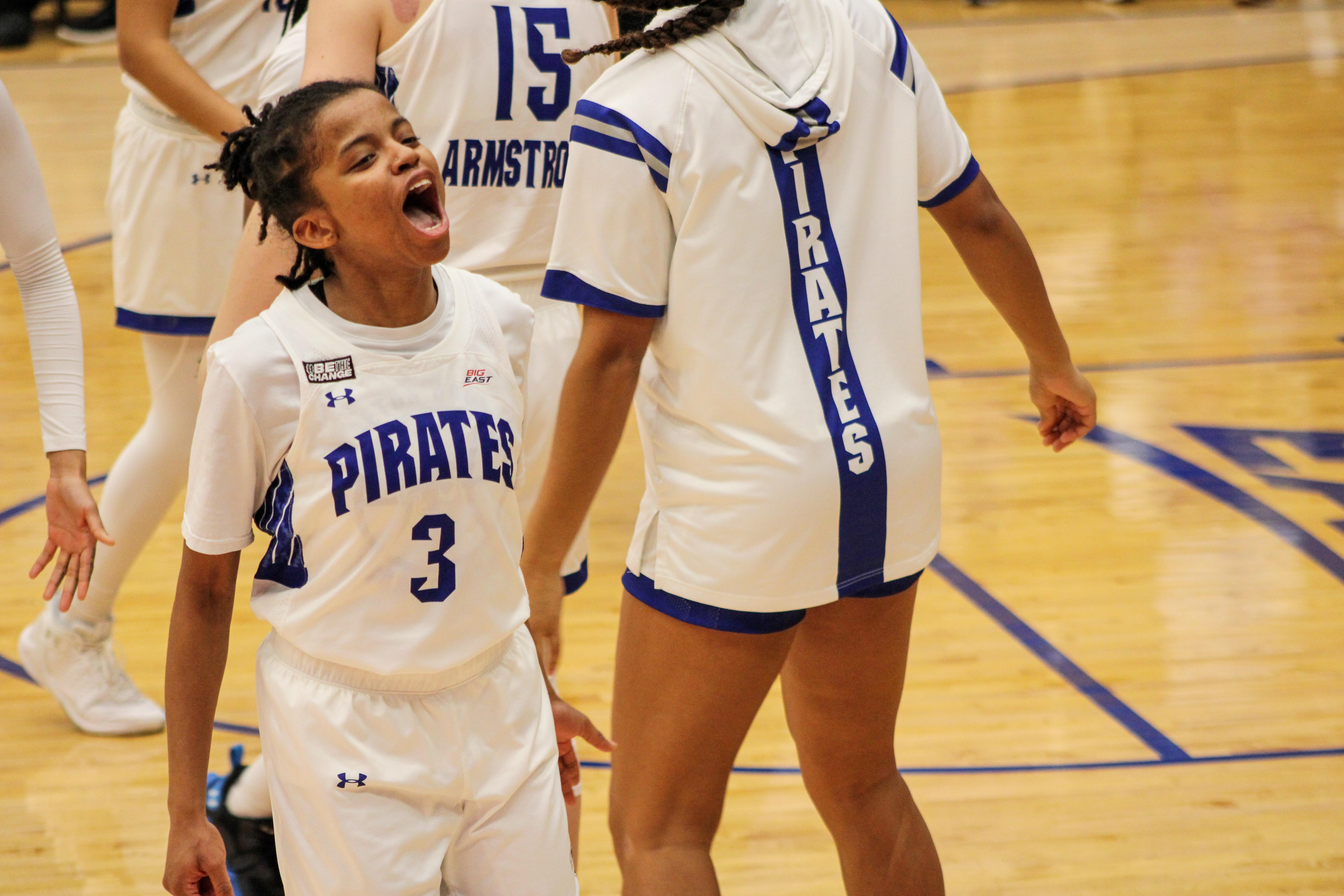 Seton Hall's Lauren Park-Lane celebrates during a home game vs. St. John's.