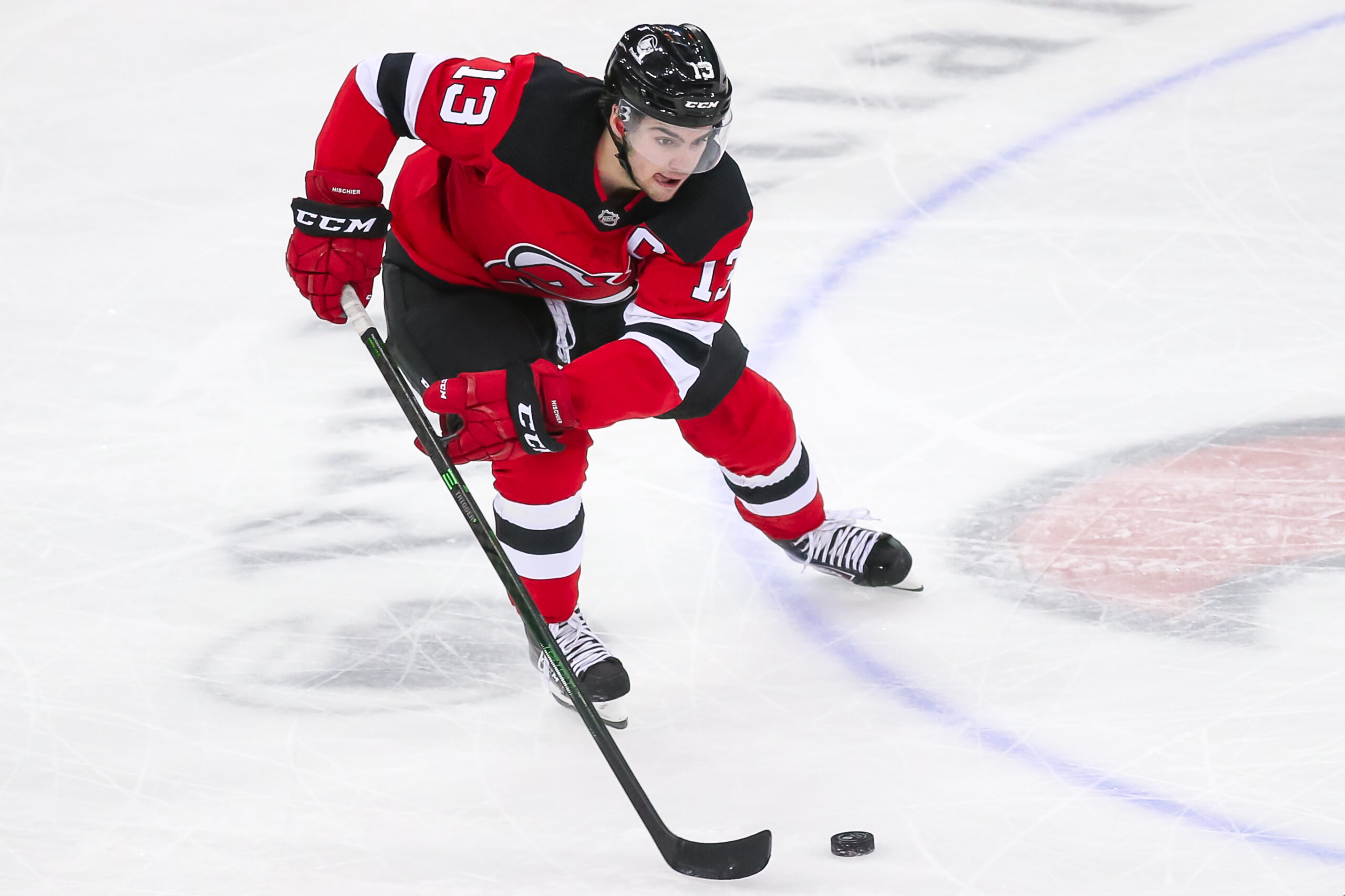 Nico Hischier on the ice.