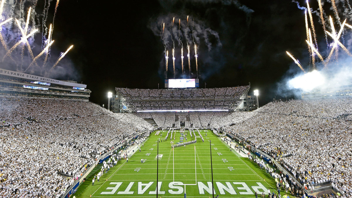 The Penn State Field is shown during a college football game.