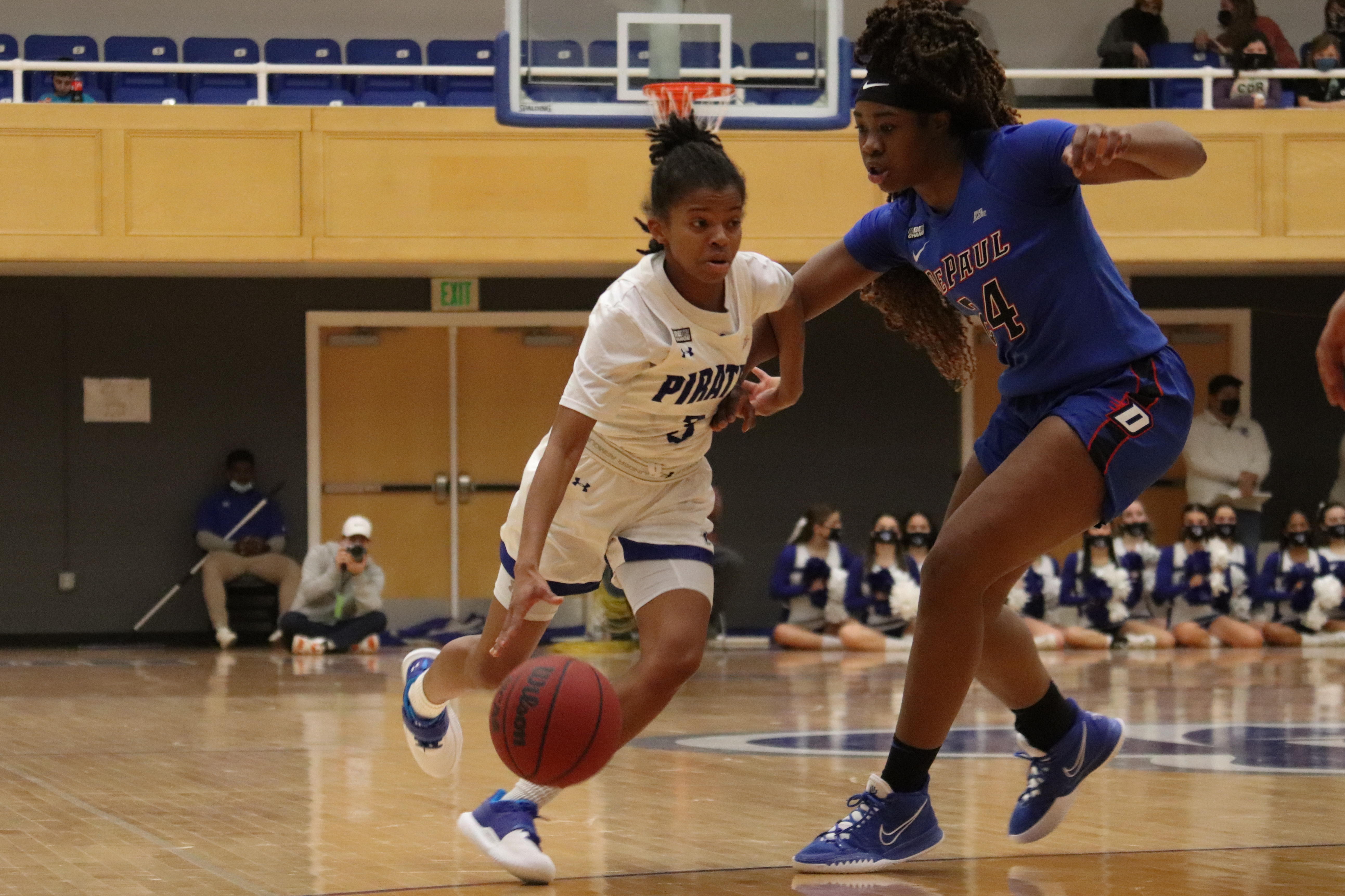 Seton Hall's Lauren Park-Lane drives to the basket during a home game vs. DePaul.