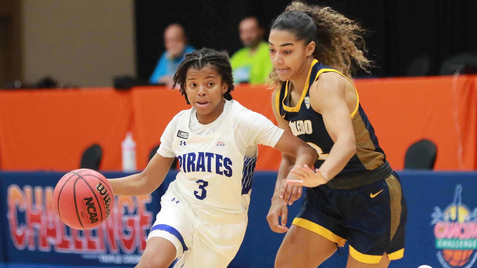 Seton Hall's Lauren Park-Lane drives to the basket during a game against Toledo in the 2021 Cancun Challenge.