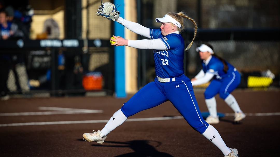 Shelby Smith winding up on the mound.