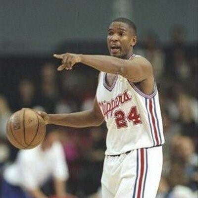 Former Seton Hall Pirate and Los Angeles Clipper Terry Dehere facilitates on offense during an NBA game.