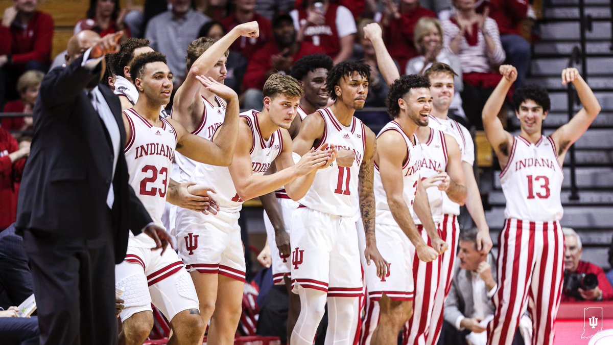 The Hoosiers get hyped on the sidelines.