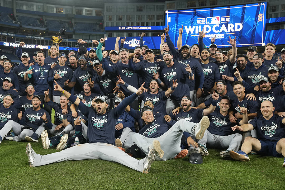 The Mariners celebrate their first playoff series victory in over 21 years.