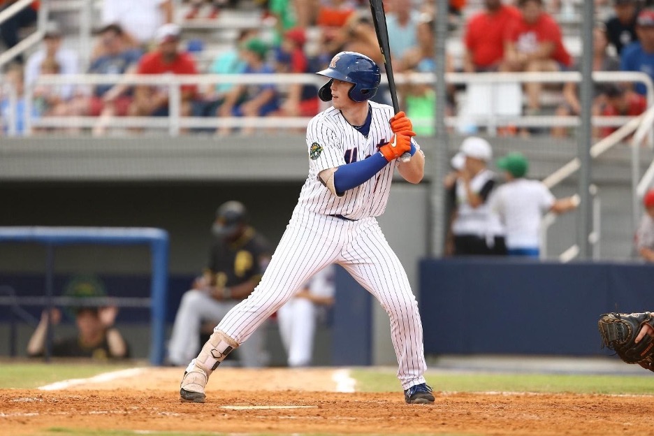 Brooklyn Cyclones player Brett Baty steps up to bat