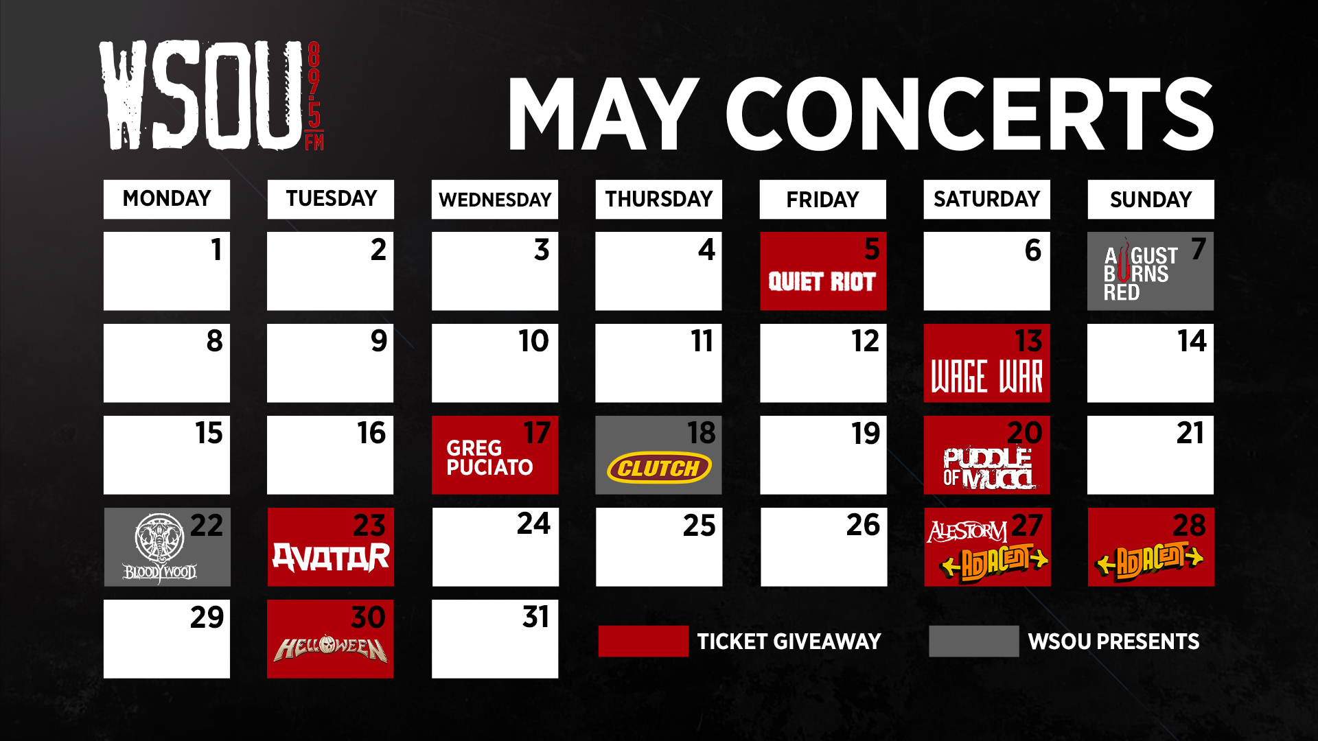 May Concert Calendar