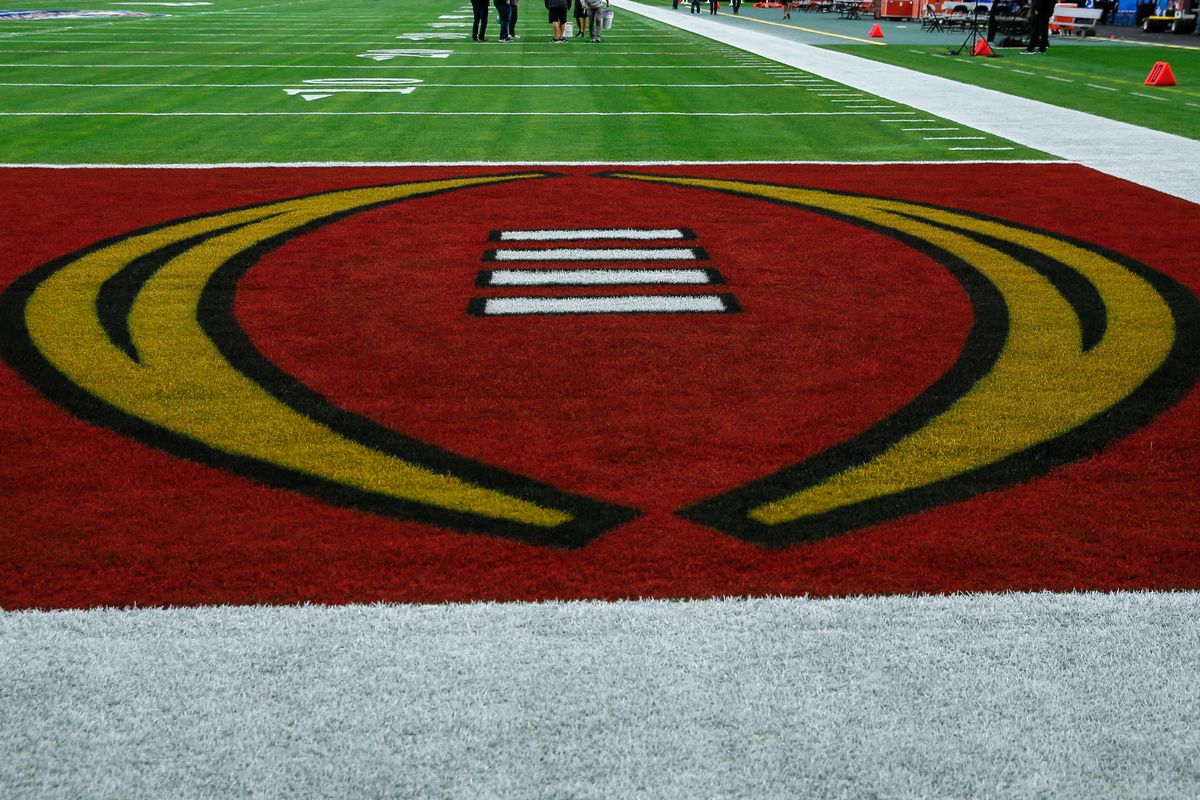 The endzone at the College Football Playoff