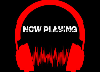 Stylized headphones logo